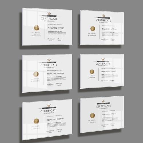 Support certificat horizontal A4 et cadre affiche mural en acrylique