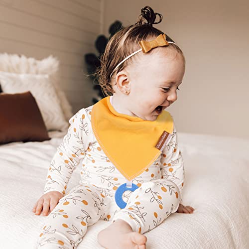 Vuminbox Baby Bandana Drool Bibs 6-Pack And Teething Toys 6-Pack Made With 100% Organic Cotton, Absorbent And Soft Unisex (6 Solid Colors) #TOP1