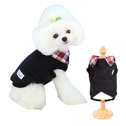 Bunoki Puppy Winter Casual Clothes-Plaid Sweatshirt for Small Medium Dogs Cats Soft Pet ApparelCat Coats Onesies Pajamas Doggie Jumpsuits(??, Large)