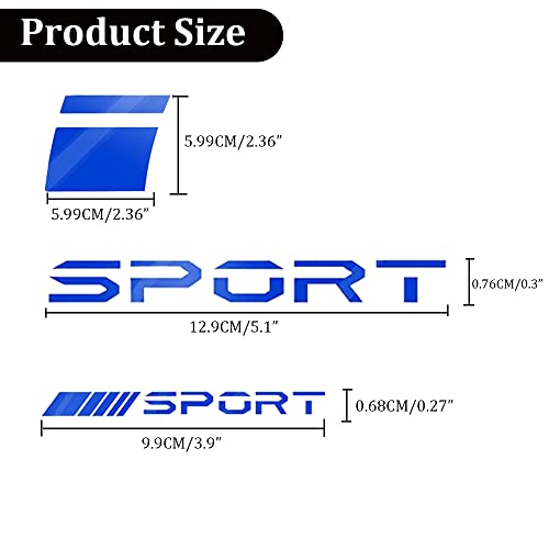 Image of Pincuttee 14pcs Car Decal Stickers,Wheel Rim Decal Sticker,Sport Logo Reflective Stickers,Sport Emblem Car Rear Bumper Sticker,Rear Mirror Decals for All Vehicles(Blue,14PCS)