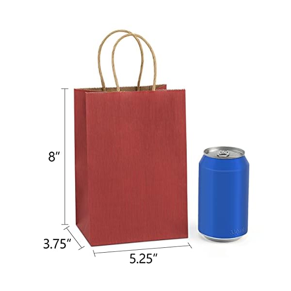 BagDream Kraft Paper Bags 100Pcs 5.25x3.75x8 Inches Small Paper Gift Bags with Handles Bulk, Paper Shopping Bags, Kraft… – Bild 3