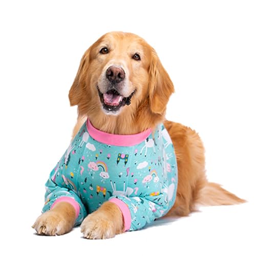 Image of Dog Elbow Protector Suit, Dog Recovery Sleeve with Elbow Protector,Dog Front Leg Surgery Recovery Clothes,Prevent Licking Wound(Green horse-2xl)