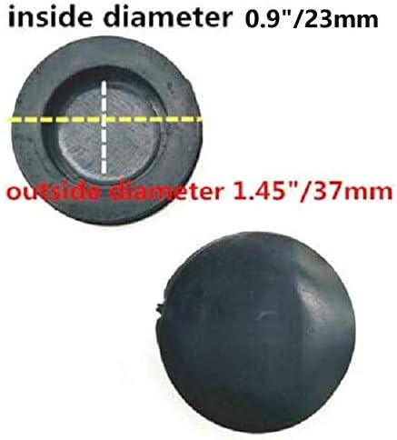 EatingBiting 10Pcs Outer Diameter: 37mm/1.45" Inner Diameter: 23mm/0.9" Black Rubber Money Saving Box Piggy Bank Box Closure Plug Stopper Cover