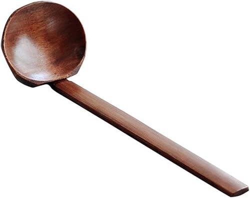 DMUNIZ Cucharas originales de postre cucharas de sopa de madera cuchara de madera para el hogar mango largo cuchara de ramen colador cucharas de sopa