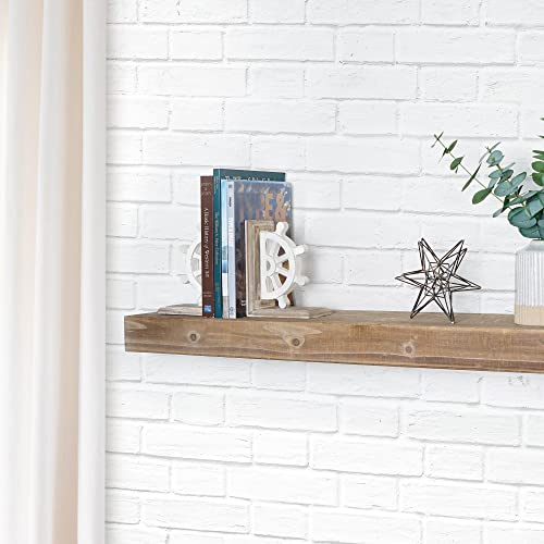 American Art Decor Wood Decorative Vintage Nautical Ship Boat Steering Wheel Bookends Shabby Chic Farmhouse Coastal Accent Decor, Whitewashed Brown, Set Of 2 - 7.75" H X 5.8" L X 3.8" D #TOP1
