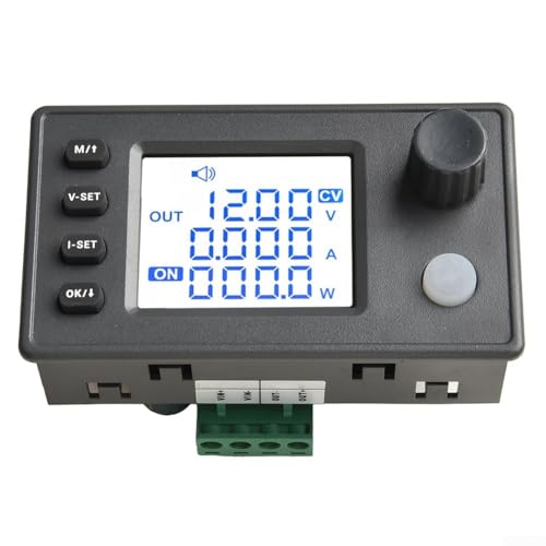 Regulador de voltaje ajustable y módulo de carga de paso hacia arriba/abajo de corriente, 40 W/90 W CC, fuente de alimentación de voltaje constante con pantalla LCD, soporte de refrigeración de