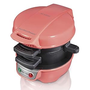 Hamilton Beach Breakfast Sandwich Maker with Egg Cooker Ring, Customize Ingredients, Perfect for English Muffins…