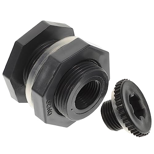 VALICLUD PVC Water Tank Adapter Connector with Plug Leak Hose Fitting for Rain Barrel Aquarium Industrial and Household Use PVC Material Fast Drainage Seal
