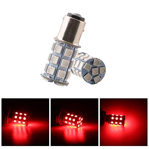 QasimLed 2X-Red 12V 1157 BAY15D 5050 27 SMD Car RV Universal Vehicles Backup Tail Light Turn Signal Parking Lights Indicator