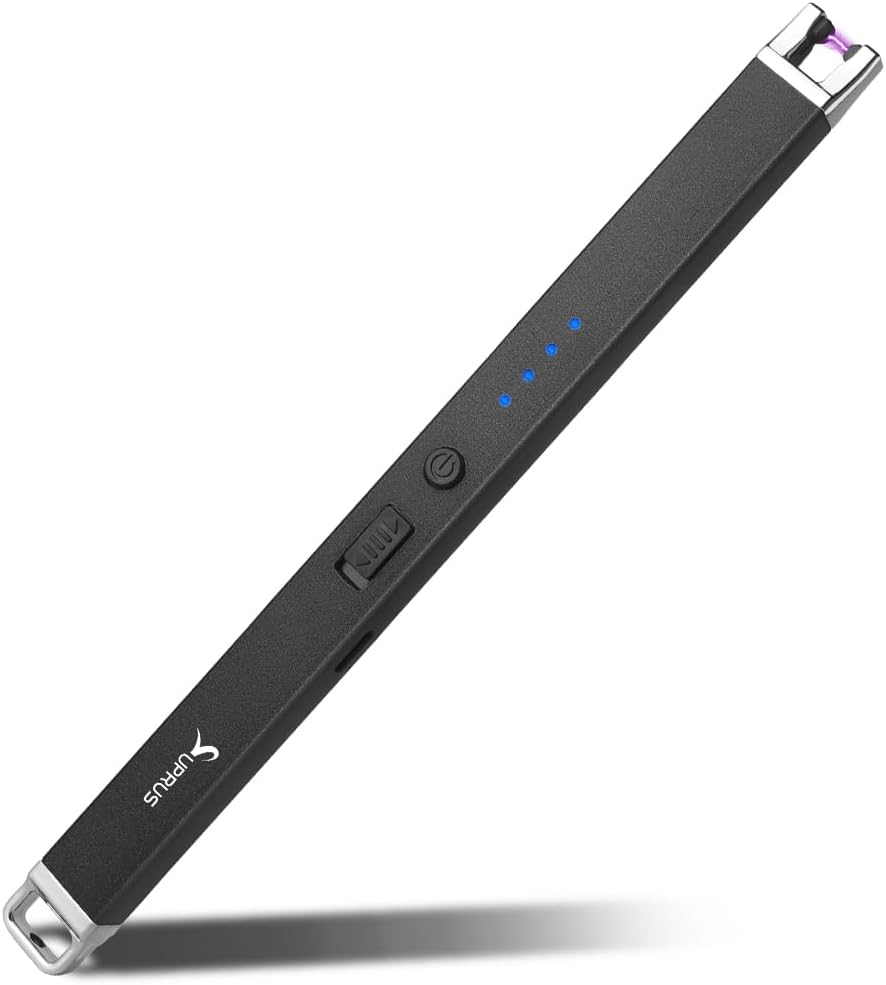 SUPRUS Electric Arc Lighter Windproof Flameless Rechargeable USB Lighter with Safety Lock for Home Kitchen BBQ Candle