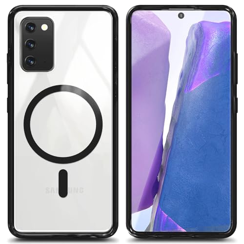 YZB Magnetic for Samsung Galaxy Note 20 Case, Black/Clear | Compatible with MagSafe | Slim Fit Lightweight Shockproof, Military-Grade Protection, Yellowing Resistant Scratch-Resistant Back