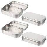 Sosoport 4 Stück Weißblech Klappbox mit Deckel Kleiner Organizer für Schmuck Süßigkeiten...