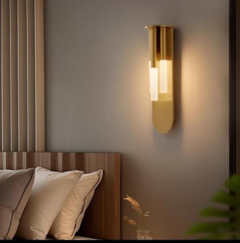 Image of blissbells Modern Luxury Gold Finish LED Wall Light | Decorative Indoor Wall Sconce for Bedroom, Living Room & Hotel Interiors (3 Cylindrical Sconce)