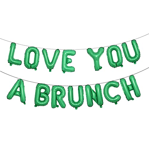 Multicolor LOVE YOU A BRUNCH Balloons Banner Bachelorette Party Decorations and Bridal Shower Supplies Sign (A BRUNCH Green)