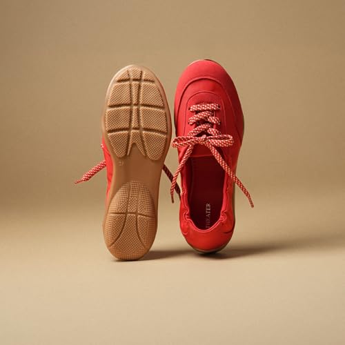 Image of Theater Kai Casual Sneakers in Suede for Women | Stylish Flat Lace-Up Shoes | Lightweight Comfortable Footwear with Cushioned Insole