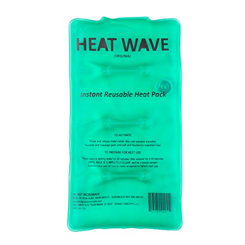 Made in USA: Heat Wave Instant Reusable Heat Packs â€“ Medium (5x9â€), Reusable Heat Pack for Muscle Aches, Back Pain, Pain Relief, Click Heat