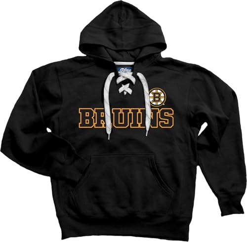 Blue 84 Boston Bruins NHL Officially Licensed Lace Up Hockey Hooded Sweatshirt, XX-Large Team Color