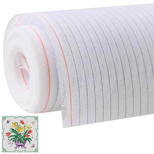 Waste Canvas, 50x34cm 14CT Waste Canvas for Cross Stitching, Disposable Cross Stitches Fabric Cotton for DIY Handmade Embroidery
