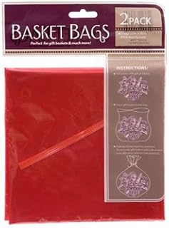 Red Translucent Plastic Basket Bags, 22 In. X 30 In. - 2/pkg