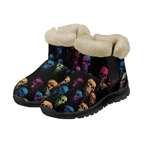 Women's Warm Snow Boots Ankle Booties Outdoor Indoor Walking Flat Boots Non-slip Winter Snow Shoes for Women