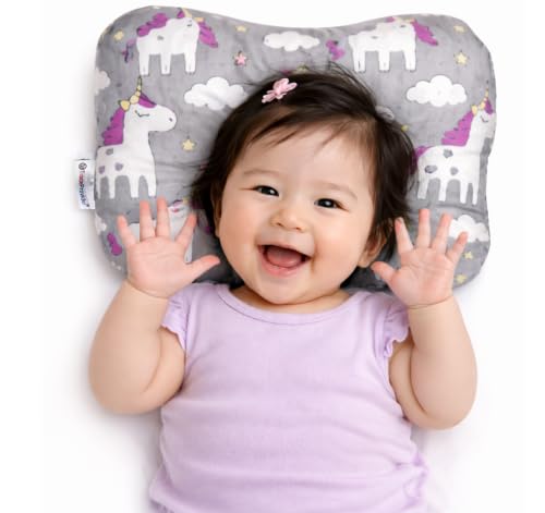 TradeProvider Baby Head Support Cushion for Pram, Pushchair and Stroller – Soft Breathable Cotton, Machine Washable – Newborn Travel Headrest – Pink Stardust (Not for Sleep)