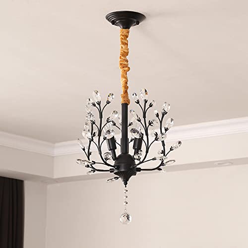 Lustre en cristal E14 pour salon chic, lampe suspendue et plafonnier moderne de chambre