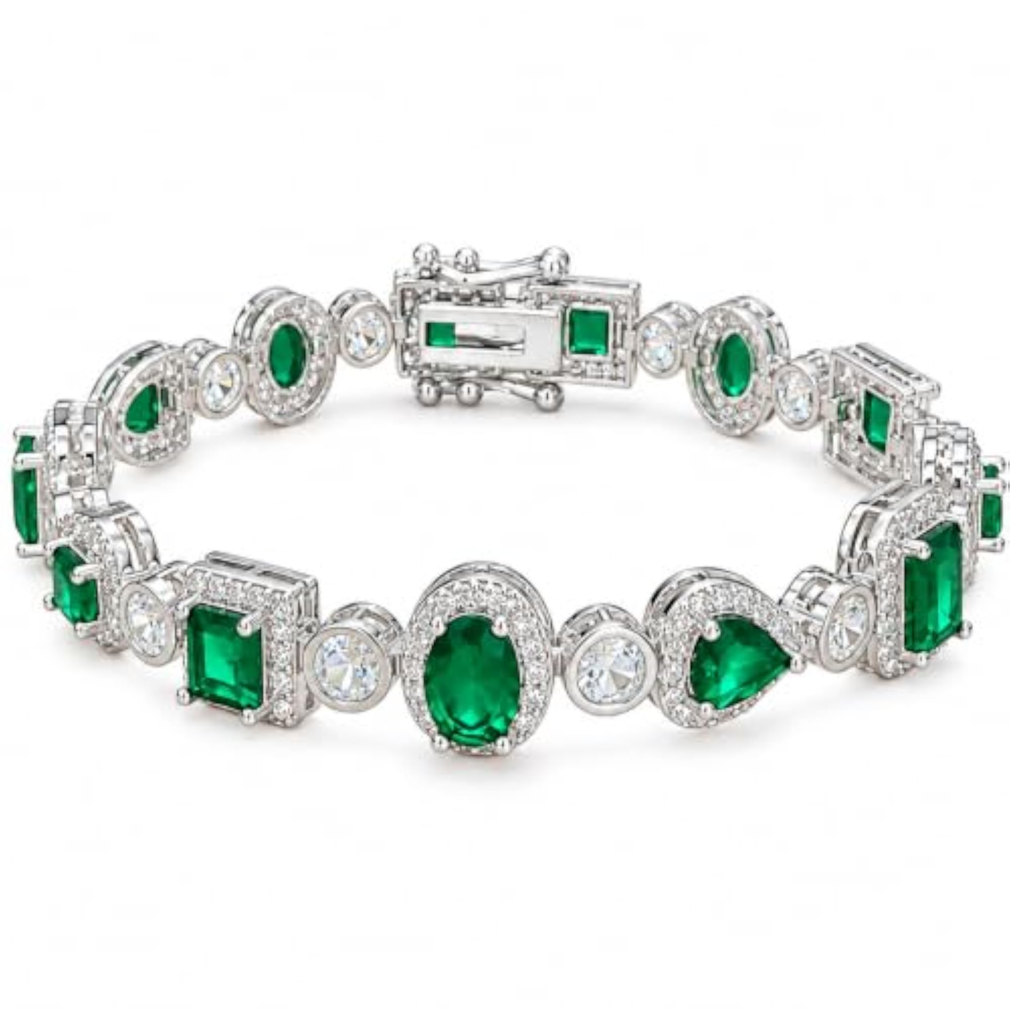 Xuping Emerald Green Zirconia Tennis Bracelet