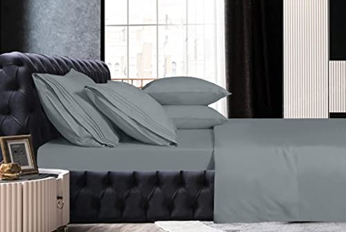 Image of Mocassi Full Sheet Set - Luxury Hotel 1800 Premier Bedding Sheets & Pillowcases - Ultra Soft Breathable & Cooling Bed Sheets - Deep Pocket - Wrinkle Resistant - 6 Piece Set - Full, Gray