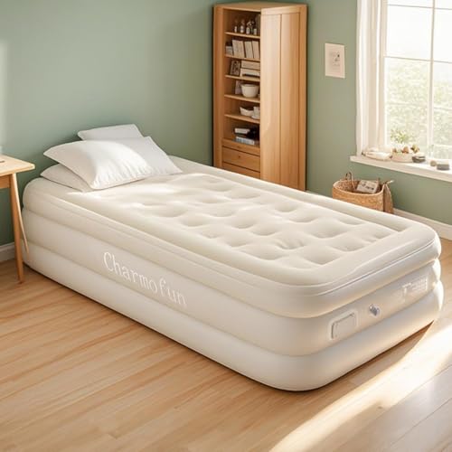 Charmofun Luftbett 1 Person, Luftmatratze Selbstaufblasend mit Integrierter Pumpe, Aufblasbare Matratze mit Tasche, Luftbett für Camping oder...