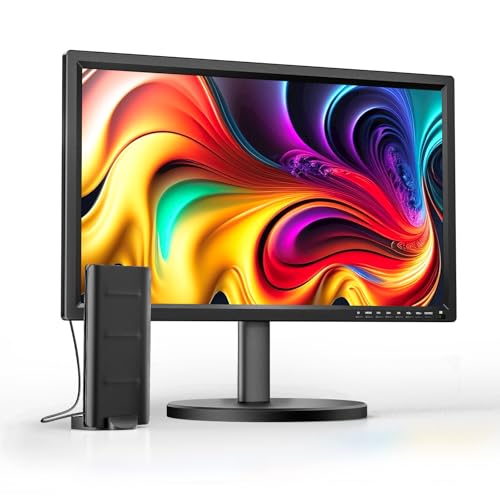 Desobry Nuevas actualizaciones de TV pequeño de 22 pulgadas 1080P, entradas HDMI USB AV, mini televisor con antena y sintonizador DVB T2, TV compacta de 12 V para cocina, hogar y autocaravanas