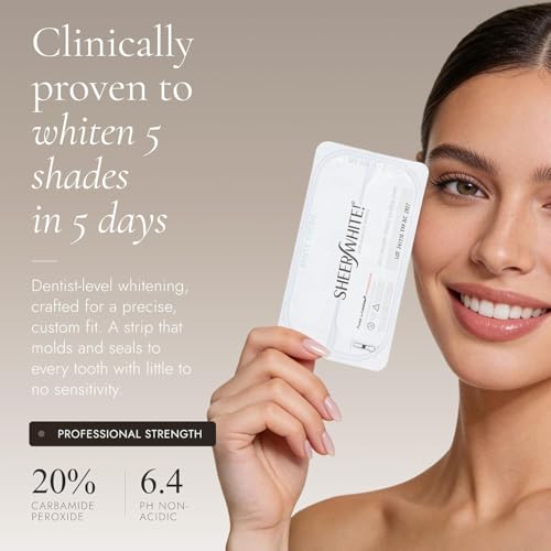 Image of Sheer White! Teeth Whitening Strips - Professional Strength Formula Whitens Up to 5 Shades in 5 Days, Invisible No Slip Strips Mold to Teeth, Enamel Safe Formula, Whiten Anytime - Anywhere!