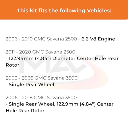 Image of Max Advanced Brakes Front & Rear Brake Kit Compatible With 2006-16 Chevy Express Compatible With GMC Savana 2500 3500 Replacement Cross Drilled Disc Brake Rotors and Ceramic Brake Pads