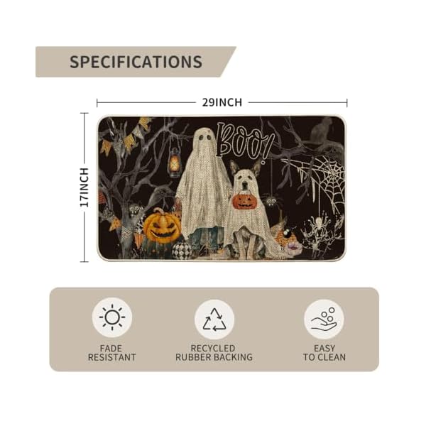   Artoid-Mode-Ghost-Pumpkins-Tree-Dog-Boo-Black-Halloween-Doormat-Home-Decor-Low-Profile-Switch-Rug-Door-Mat-Floor-Mat-for-Indoor-Outdoor-17x29-Inch