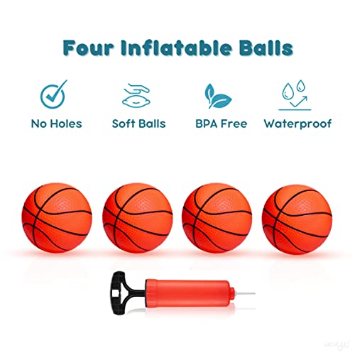 Marppy Bath Toys, Bathtub Basketball Hoop For Toddlers Kids, Boys And Girls With 4 Soft Balls Set & Strong Suction Cup, Bathtub Shooting Game & Fun Toddlers Bath Toys For Boys Or Girls #TOP2