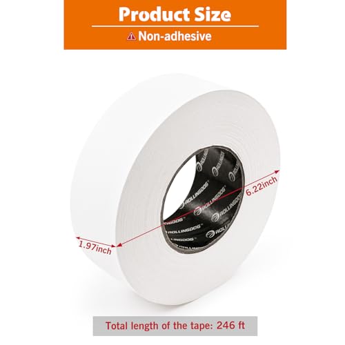 Image of ROLLINGDOG 2'' x246 ft Paper Drywall Joint Tape | Drywall Tape for Seam Patch Wall Sheetrock Ceiling Crack, White