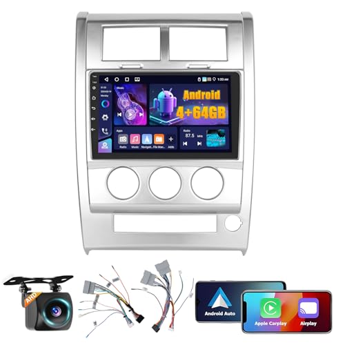 Fuluku 4+64GB Android 15 Car Stereo for Jeep Liberty Arctic 2008-2013 Wireless Carplay Android Auto 10