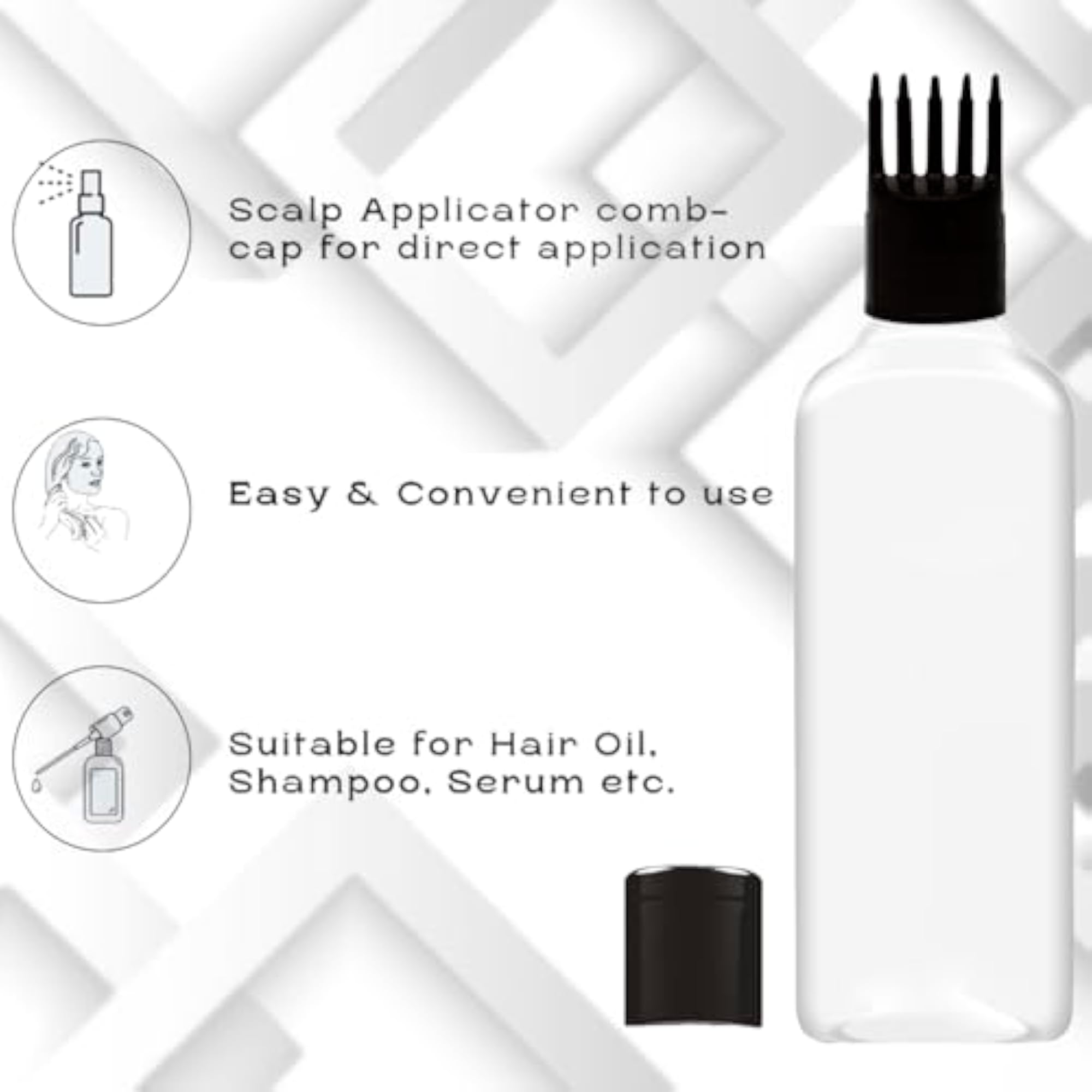 Hair Root Applicator Bottle with Comb Cap, 120 ml