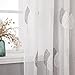 MIULEE 2 Unidades Cortinas Bordado Translucida de Dormitorio Moderno Ventana Visillos Rayas...