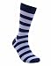 Rambutan Men's "Party Collection" Bamboo Seamless Striped Socks US 8.5-12.5 Colorful (Navy-Blue)
