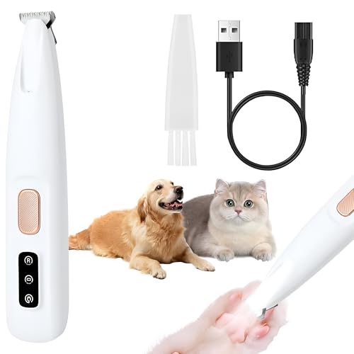 Image of Pet MicroPrecision Trimmer, 2025 New Rechargeable Low Noise Cordless Dog Paw Trimmer with LED Light, Multifunctional Pet Hair Clippers for Paws Eyes Ears Face Rump