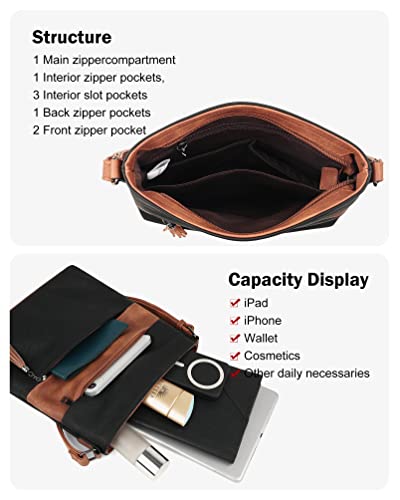 Image of MASINTOR Crossbody Purses for Women, Multi Pocket Casual Crossbody Bag, Adjustable Strap Shoulder Bag with Tassel