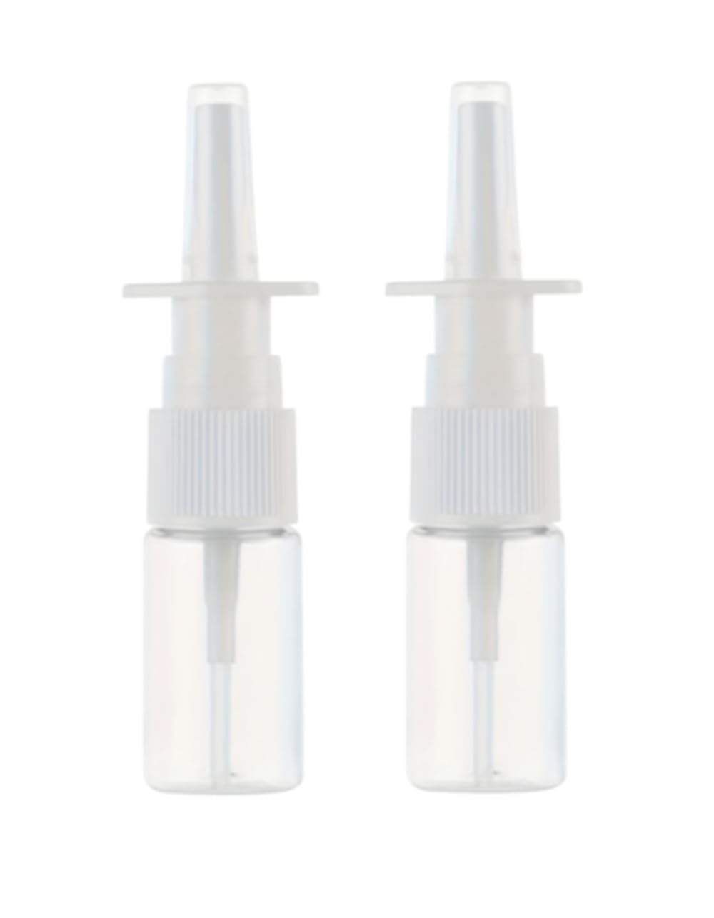 CMJ™ 2 x Empty CLEAR 10ml Nasal Pump Spray Plastic Bottle Fine Mist Refillable