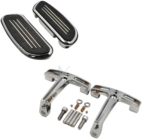 XKH- Passenger Floorboard Footboard Mount Bracket Kit Compatible with Harley FLH Touring 93-08 Chrome [B07NSDS5MG]