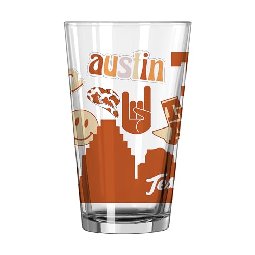 Image of Logo Brands NCAA 16 oz Pint Glass - Durable Glass With Bold Team Color- Chip-Resistant Rim Drinkware For Fans, Tailgates, Home Bars & Everyday Use