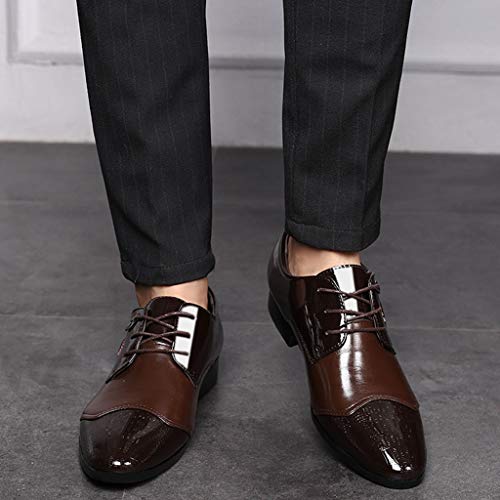 Mocasines marrones zapatos de cuero para hombres de vestir 6