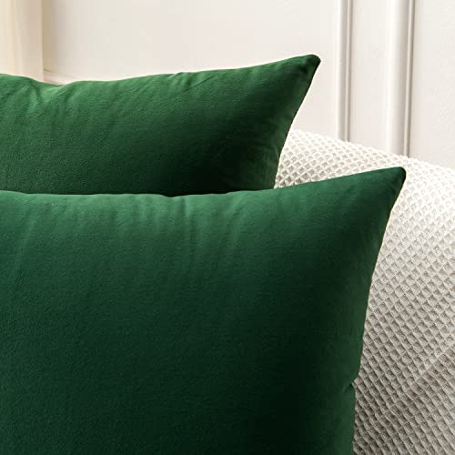 Yonous Throw Pillow Covers, Velvet Soft Decorative Cushion Case For Sofa Bedroom Car, Set Of 4, 20X20 Inch, Dark Green #TOP3