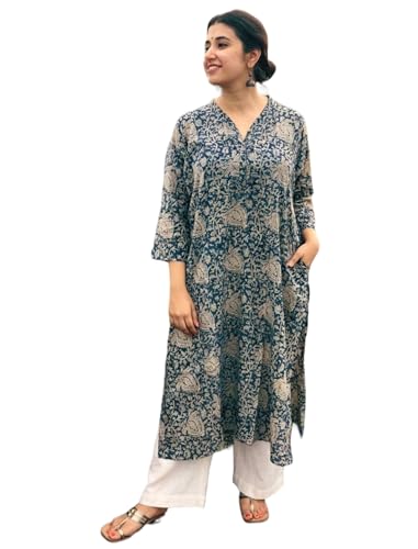 Image of Modestouze Attires Single Kurti for Women - Polyester Rayon Floral Printed Straight Cut Kurti Full Sleeve Umbrella, Wear it on Office, Daily & Regular Purpose Under 200, 250, 300, 500 for 2025 Design