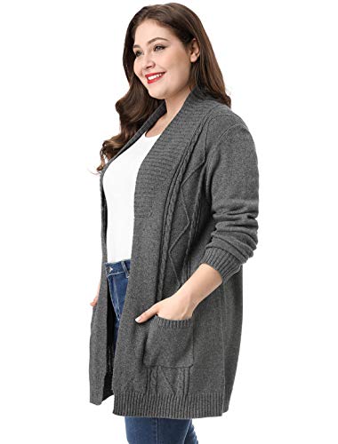 Agnes Orinda Women's Plus Size Classic Cardigan Sweaters Long Sleeve with Pockets Lightweight Cardigans4