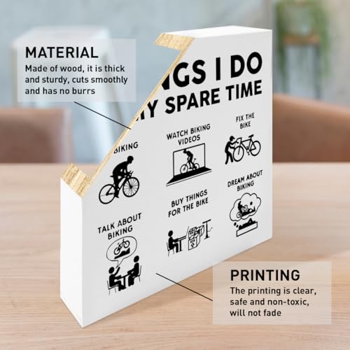 Cycling Bicyclist Cyclist Gifts for Women Men, Bike Rider Riding Gifts for Bicycle Riders Biking Lover, Cycling Decorations for Home Room, Cycling Home Decor, Things I Do In My Spare Time