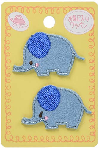 KIYOHARA お気に入り ミニワッペン ゾウ 約幅3.6cm×縦2.2cm 2枚入り MOW582